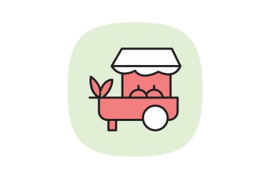 Çiftçi Pazar Sahnesi, vektör, piksel mükemmel, illüstratör dosyası