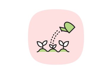 Sulama Organik Bahçesi, vektör, piksel mükemmel, illüstratör dosyası