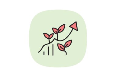 Doğal Büyüme oku, vektör, piksel mükemmel, illüstratör dosyası