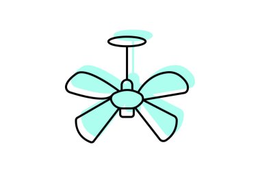 Tavan pervanesi, vektör, piksel mükemmel, illüstratör dosyası