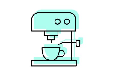 Espresso Makinesi, vektör, piksel mükemmel, illüstratör dosyası