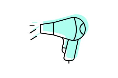 Saç kurutma makinesi, vektör, piksel mükemmel, illüstratör dosyası