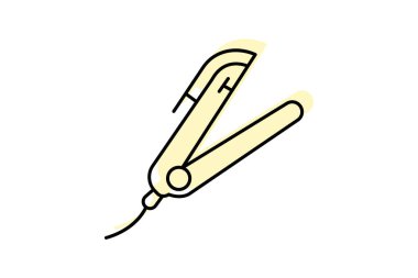 Saç düzleştirici, vektör, piksel mükemmel, illüstratör dosyası