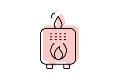 Gaz ısıtıcı, vektör, piksel mükemmel, illüstratör dosyası