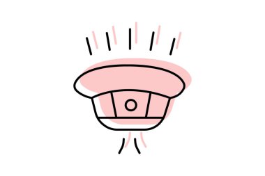 Duman dedektörü, vektör, piksel mükemmel, illüstratör dosyası