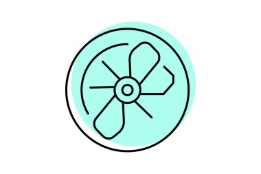 Egzoz vantilatörü, vektör, piksel mükemmel, illüstratör dosyası