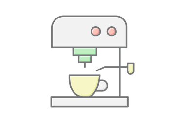 Espresso Makinesi, vektör, piksel mükemmel, illüstratör dosyası