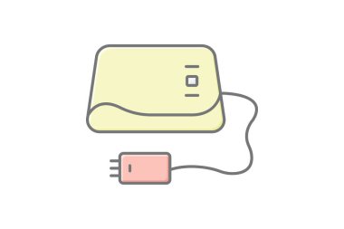 Elektrik Battaniyesi, vektör, piksel mükemmel, illüstratör dosyası