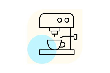 Espresso Makinesi, vektör, piksel mükemmel, illüstratör dosyası