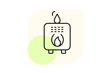 Gaz ısıtıcı, vektör, piksel mükemmel, illüstratör dosyası