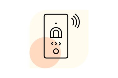 Akıllı kapı zili, vektör, piksel mükemmel, illüstratör dosyası