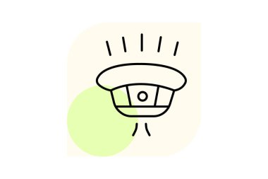 Duman dedektörü, vektör, piksel mükemmel, illüstratör dosyası