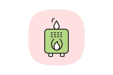 Gaz ısıtıcı, vektör, piksel mükemmel, illüstratör dosyası