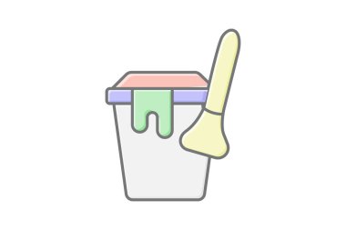 Boya Fırçası Temizleyici, vektör, piksel mükemmel, illüstratör dosyası