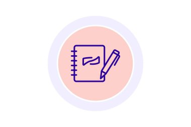 Çizim defteri, vektör, piksel mükemmel, illüstratör dosyası