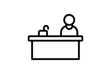 Resepsiyon Masası, vektör, piksel mükemmel, illüstratör dosyası