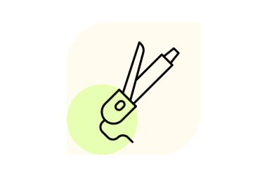 Saç maşası, vektör, piksel mükemmel, çizer dosyası