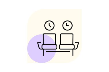 Bekleme sandalyesi, vektör, piksel mükemmel, illüstratör dosyası