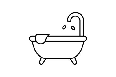 Banyo küveti, vektör, piksel mükemmel, illüstratör dosyası