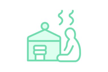 Sauna odası, vektör, piksel mükemmel, illüstratör dosyası