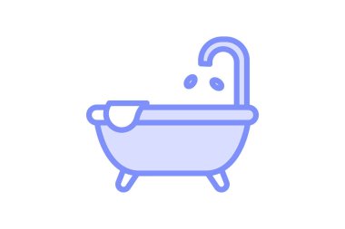 Banyo küveti, vektör, piksel mükemmel, illüstratör dosyası