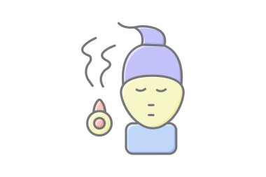 Yüz Buharı, vektör, piksel mükemmel, illüstratör dosyası