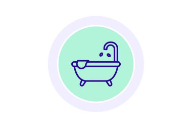 Banyo küveti, vektör, piksel mükemmel, illüstratör dosyası