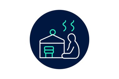 Sauna odası, vektör, piksel mükemmel, illüstratör dosyası