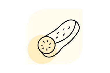 Salatalık dilimi, vektör, piksel mükemmel, illüstratör dosyası