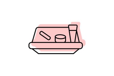 Makyaj tepsisi, vektör, piksel mükemmel, illüstratör dosyası