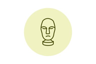 Yüz Heykeli, vektör, piksel mükemmel, illüstratör dosyası