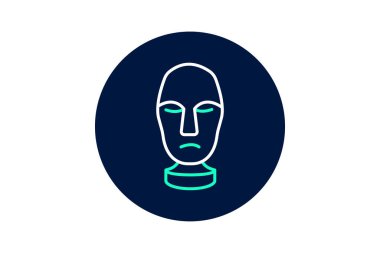 Yüz Heykeli, vektör, piksel mükemmel, illüstratör dosyası