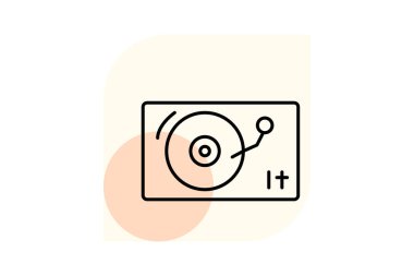 Turntable, vektör, piksel mükemmel, illüstratör dosyası