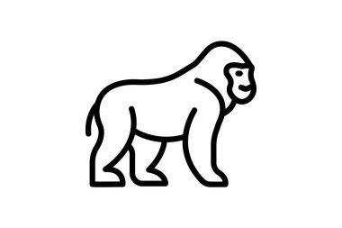 Goril, vektör, piksel mükemmel, çizer dosyası