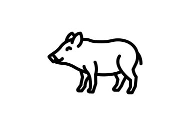 Bush Domuz, vektör, piksel mükemmel, illüstratör dosyası