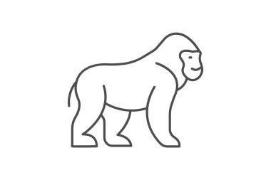 Goril, vektör, piksel mükemmel, çizer dosyası