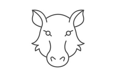 Yaban domuzu, vektör, piksel mükemmel, illüstratör dosyası