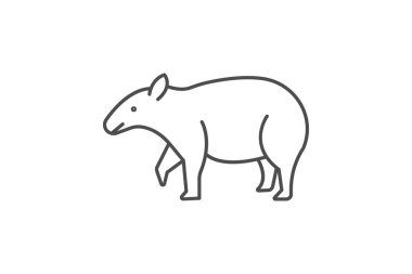 Tapir, vektör, piksel mükemmel, illüstratör dosyası
