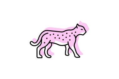 Leopar, vektör, piksel mükemmel, illüstratör dosyası