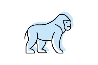 Goril, vektör, piksel mükemmel, çizer dosyası