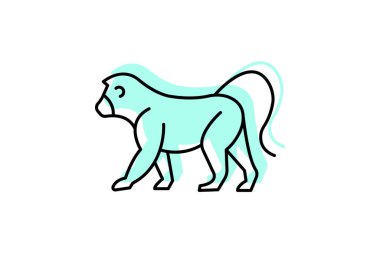 Babun, vektör, piksel mükemmel, çizer dosyası