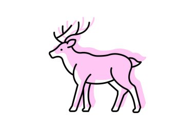 Ren geyiği, vektör, piksel mükemmel, illüstratör dosyası