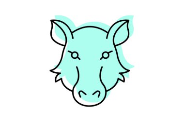 Yaban domuzu, vektör, piksel mükemmel, illüstratör dosyası