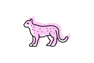 Kar leoparı, vektör, piksel mükemmel, illüstratör dosyası