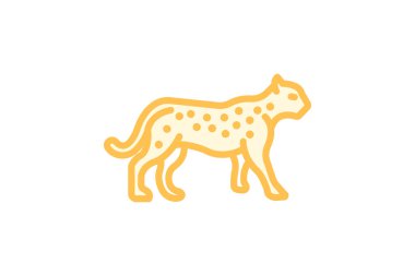 Leopar, vektör, piksel mükemmel, illüstratör dosyası