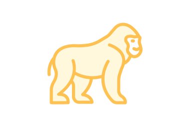 Goril, vektör, piksel mükemmel, çizer dosyası