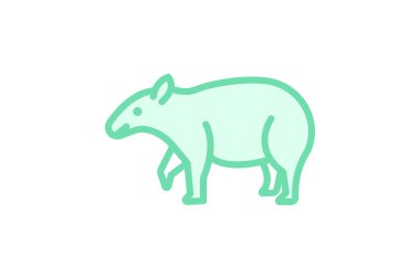 Tapir, vektör, piksel mükemmel, illüstratör dosyası