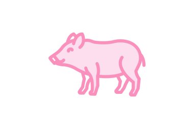 Bush Domuz, vektör, piksel mükemmel, illüstratör dosyası