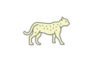 Leopar, vektör, piksel mükemmel, illüstratör dosyası