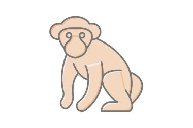 Şempanze, vektör, piksel mükemmel, illüstratör dosyası